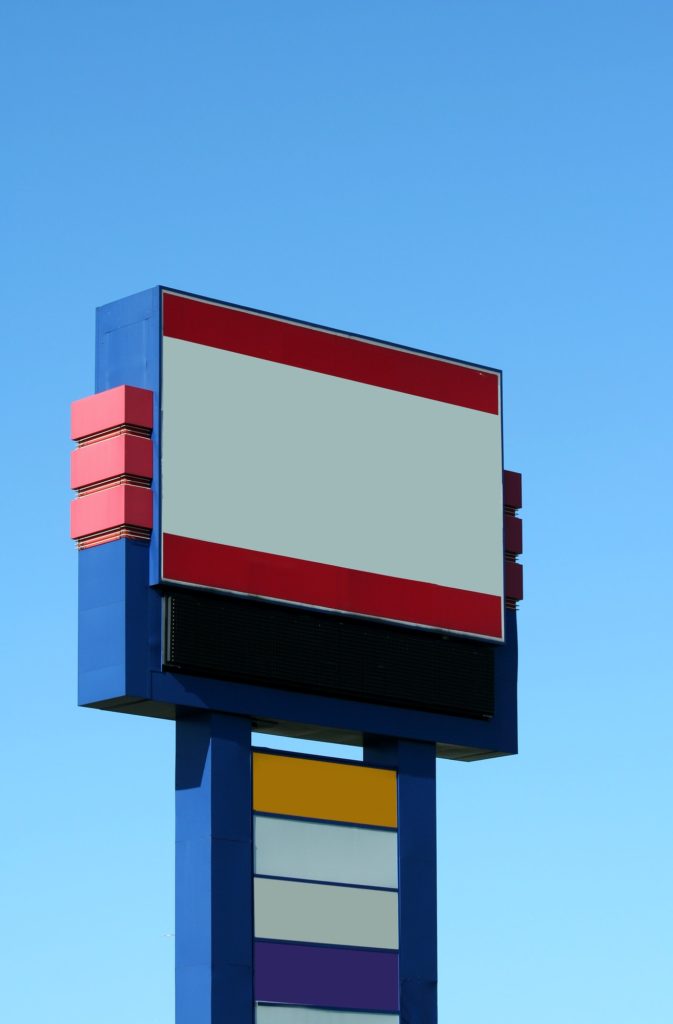 Blank billboard sign
